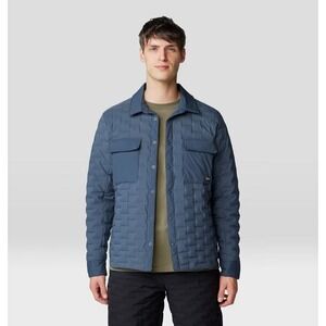 Mountain Hardwear StretchDown Light Shacket Men's XL - Jacket w/ Pockets Blue
